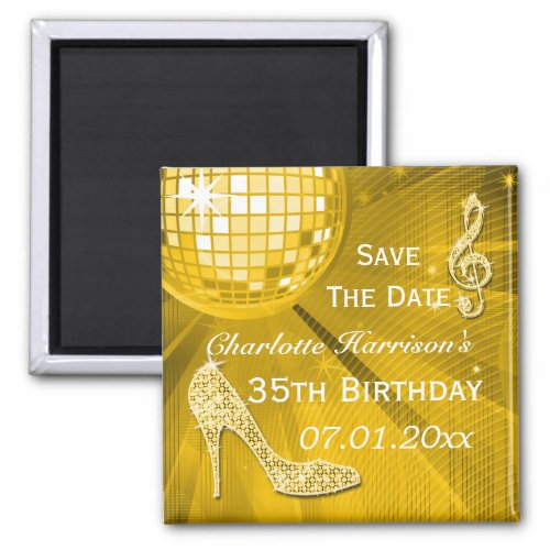 Sparkly Stiletto Heel 35th Birthday Save The Date Magnet