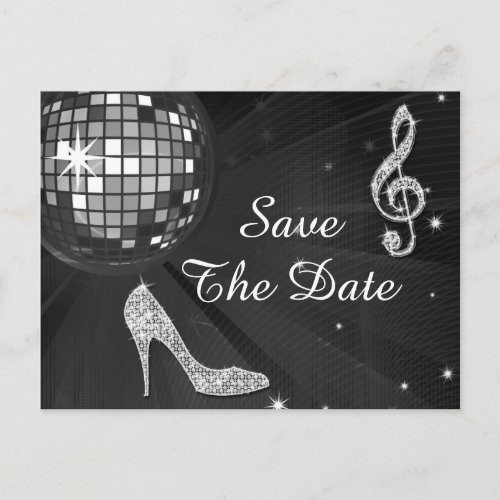 Sparkly Stiletto Heel 40th Birthday Save The Date Announcement Postcard