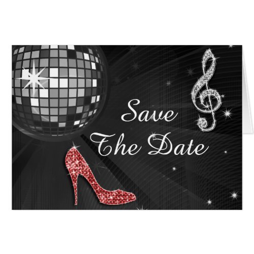 Sparkly Stiletto Heel 50th Birthday Save The Date