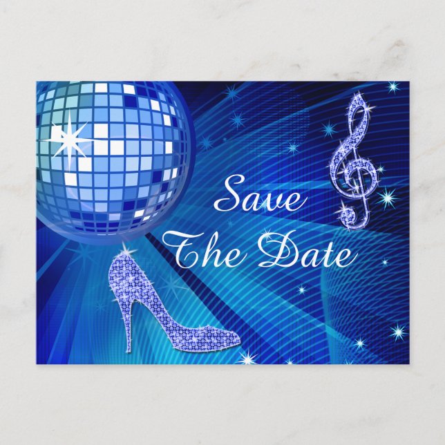 Sparkly Stiletto Heel 50th Birthday Save The Date Announcement Postcard (Front)