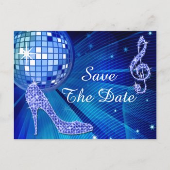 Sparkly Stiletto Heel 50th Birthday Save The Date Announcement Postcard by Sarah_Designs at Zazzle