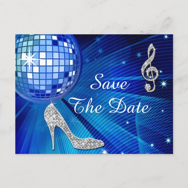 Sparkly Stiletto Heel 50th Birthday Save The Date Announcement Postcard (Front)