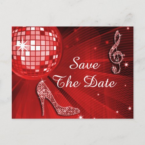 Sparkly Stiletto Heel 50th Birthday Save The Date Announcement Postcard