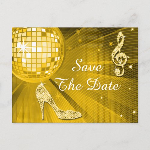 Sparkly Stiletto Heel 50th Birthday Save The Date Announcement Postcard