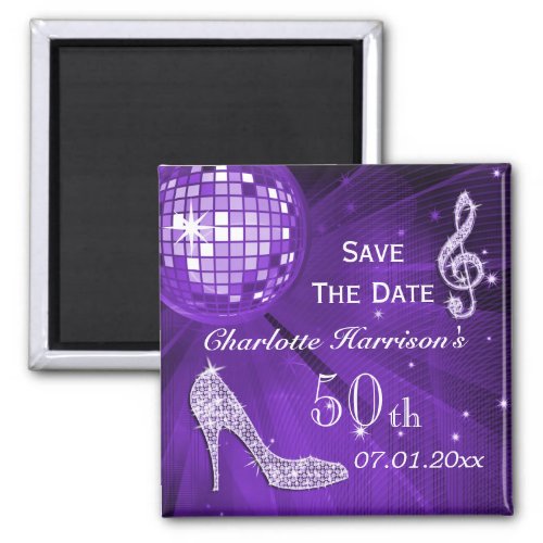 Sparkly Stiletto Heel 50th Birthday Save The Date Magnet