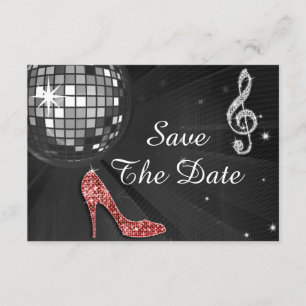 Sparkly Stiletto Heel 55th Birthday Save The Date