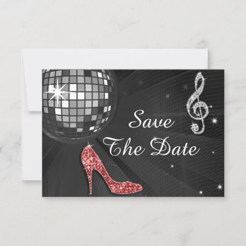 Sparkly Stiletto Heel 55th Birthday Save The Date