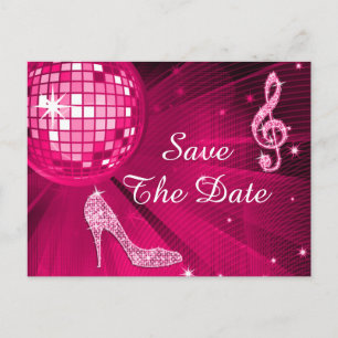 Sparkly Stiletto Heel 65th Birthday Save The Date Announcement Postcard
