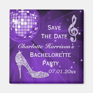 Sparkly Stiletto Heel Bachelorette Save The Date Magnet