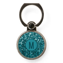 Sparkly Teal Blue  Sequin Glitter Monogrammed