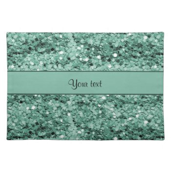 Sparkly Teal Glitter Cloth Placemat by kye_designs at Zazzle
