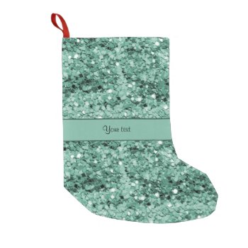 Sparkly Teal Glitter Small Christmas Stocking by kye_designs at Zazzle