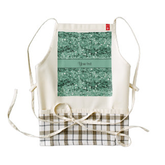 Sparkly Teal Glitter Zazzle HEART Apron