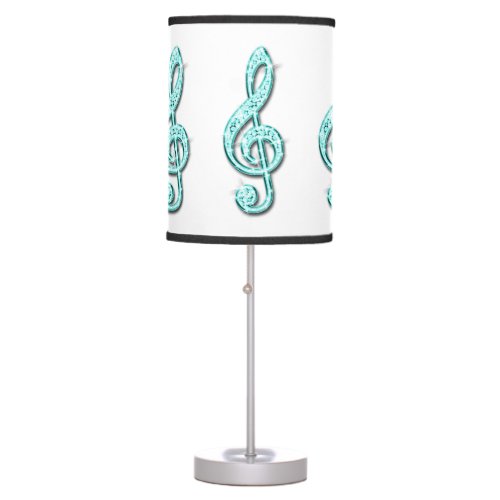 Sparkly Teal Music Note Table Lamp
