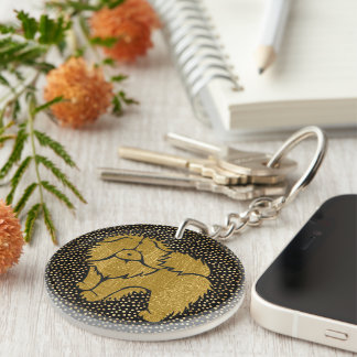 SPARKLY THANG Chow faux metallic acrylic keychain