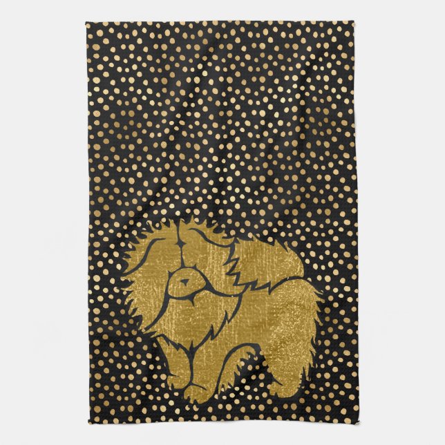 SPARKLY THANG Chow faux metallic kitchen towel (Vertical)