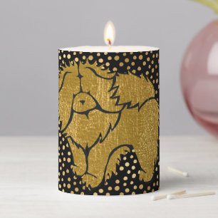 SPARKLY THANG Chow faux metallic pillar candle