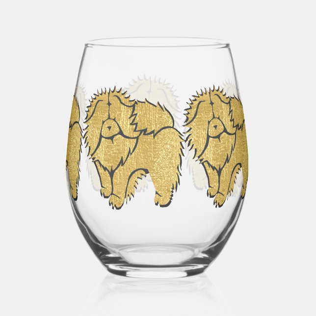 Sparkly Thang Rough Chow Stemless Wine Glass (Back)