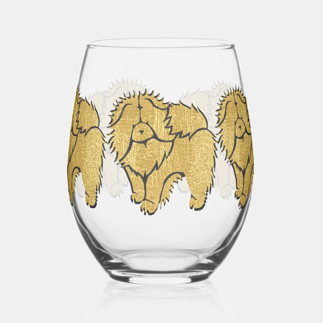 Sparkly Thang Rough Chow WINE glass (Left)
