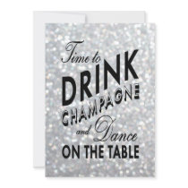 Sparkly Time to Drink Champagne Corporate Invite