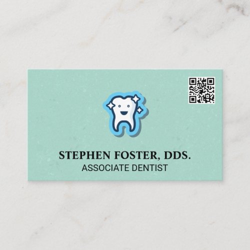 Sparkly Tooth Icon  QR Code Business Card