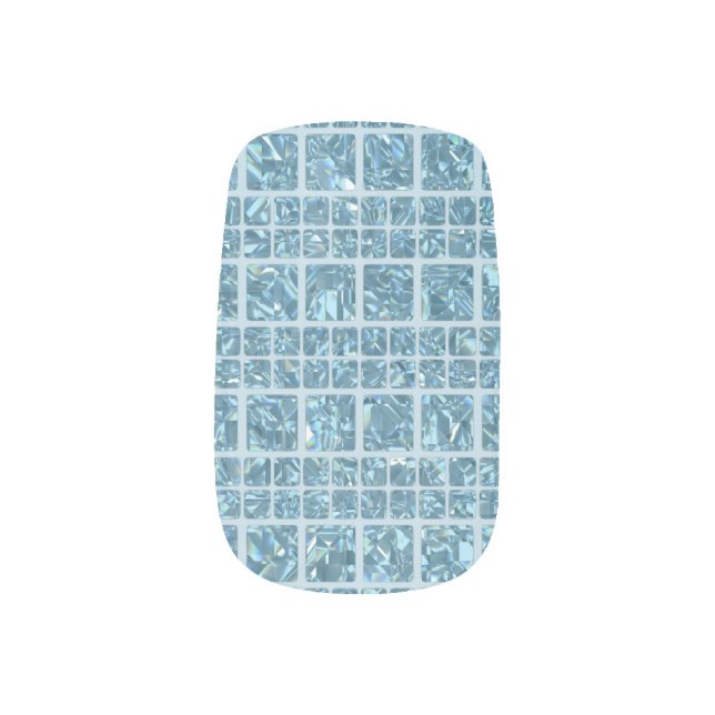 Sparkly Turquoise Nail Art (Left Thumb)