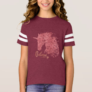 Sparkly Unicorn-Believe (Rose Gold) T-Shirt