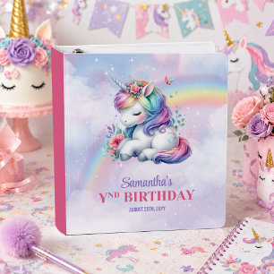 Sparkly Unicorn Pastel Magical Birthday Binder