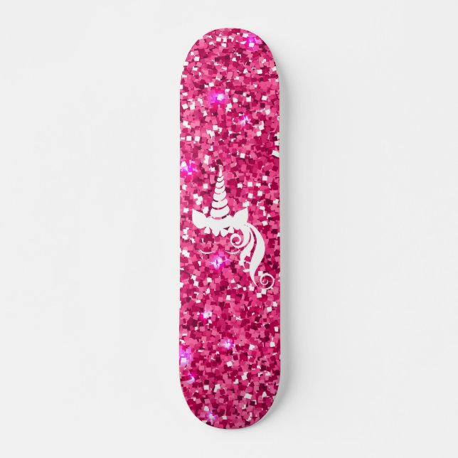 Sparkly unicorn skateboard (Front)