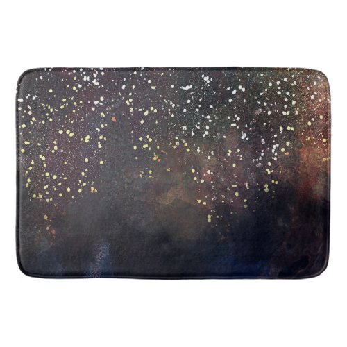 Sparkly Watercolor Earthy Rustic Modern Glam Bath Mat