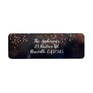 Sparkly Watercolor Earthy Rustic Modern Glam Party Label