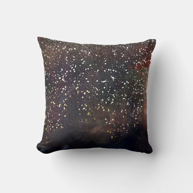 Sparkly Watercolor Earthy Rustic Modern Glam Throw Pillow (Front)