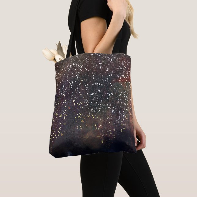 Sparkly Watercolor Earthy Rustic Modern Glam Tote Bag (Close Up)