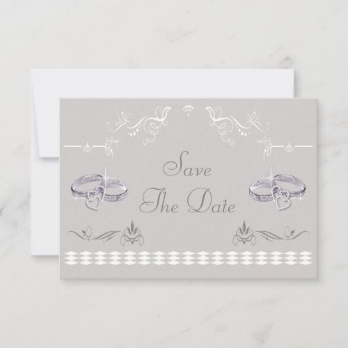 Sparkly Wedding Bands  Hearts Save The Date