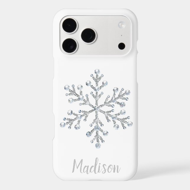 Sparkly White Monogram iPhone Case (Back)