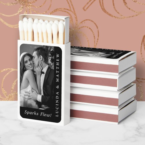 Sparks Flew Elegant Couple Photo Matchboxes