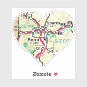 Sparks NV and Reno Vintage Map Sticker