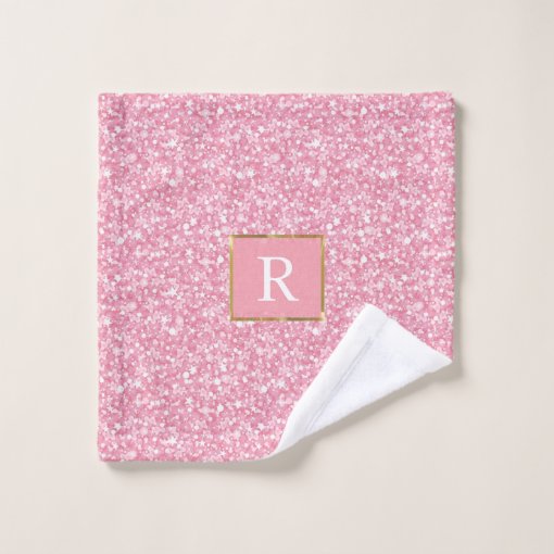 Sparks White And Pink Glitter Bath Towel Set Zazzle