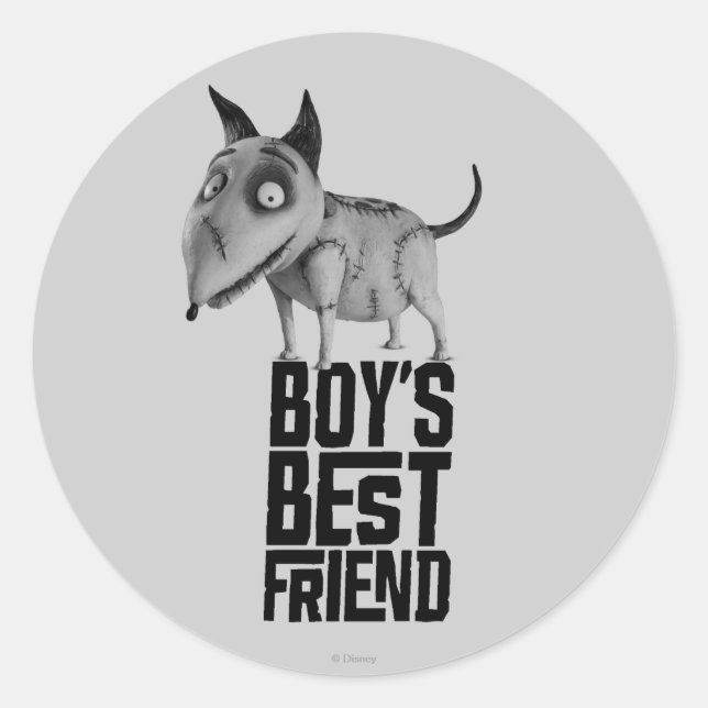 Sparky: Boy's Best Friend Classic Round Sticker (Front)