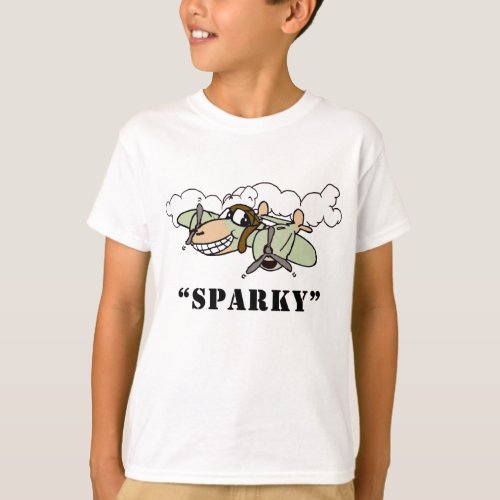 Sparky Cartoon P_38 Exclusive Design T_Shirt