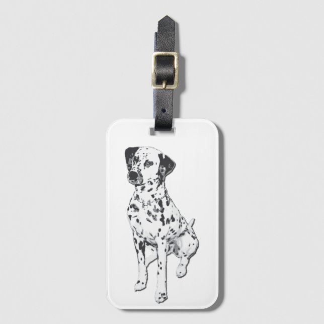 Sparky Dalmatian Dog Luggage Tag (Front Vertical)