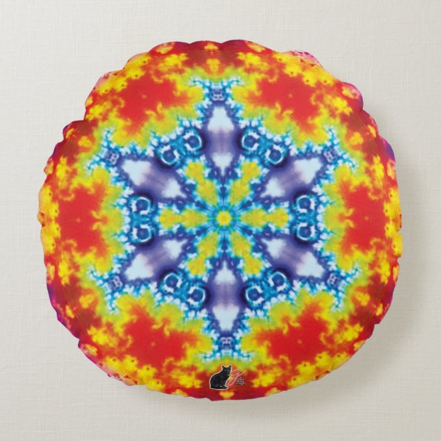 Sparky Kaleidoscope  Round Pillow (Front)