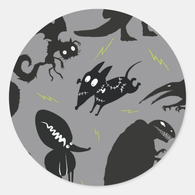 Sparky Running Silhouette Classic Round Sticker (Front)