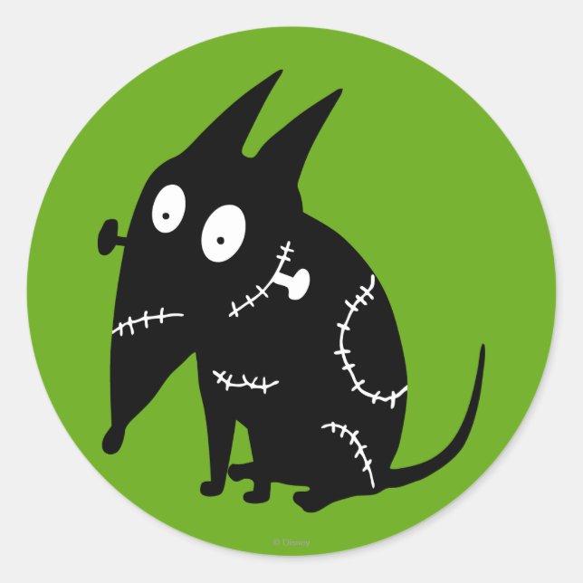 Sparky Sitting Silhouette Classic Round Sticker (Front)