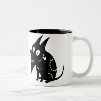 Sparky Sitting Silhouette Ringer Coffee Mug