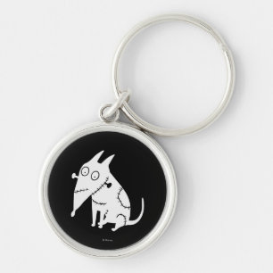 Sparky Sitting White Keychain