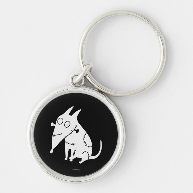 Sparky Sitting White Keychain (Front)