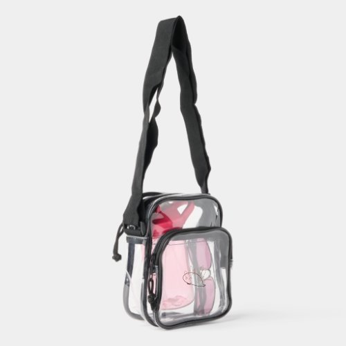 Sparky the Scruffy Hedgehog - Hand Drawn Kid's Clear Crossbody Bag