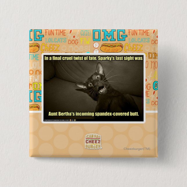 Sparky's last sight pinback button (Front)