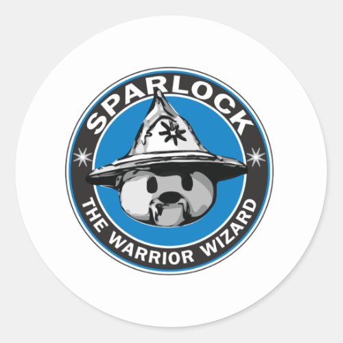 Sparlock the Warrior Wizard Classic Round Sticker